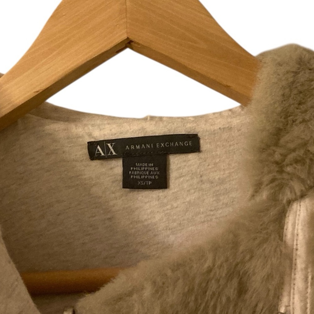 Armani Exchange Beige Faux Fur Vest - Picture 4 of 9